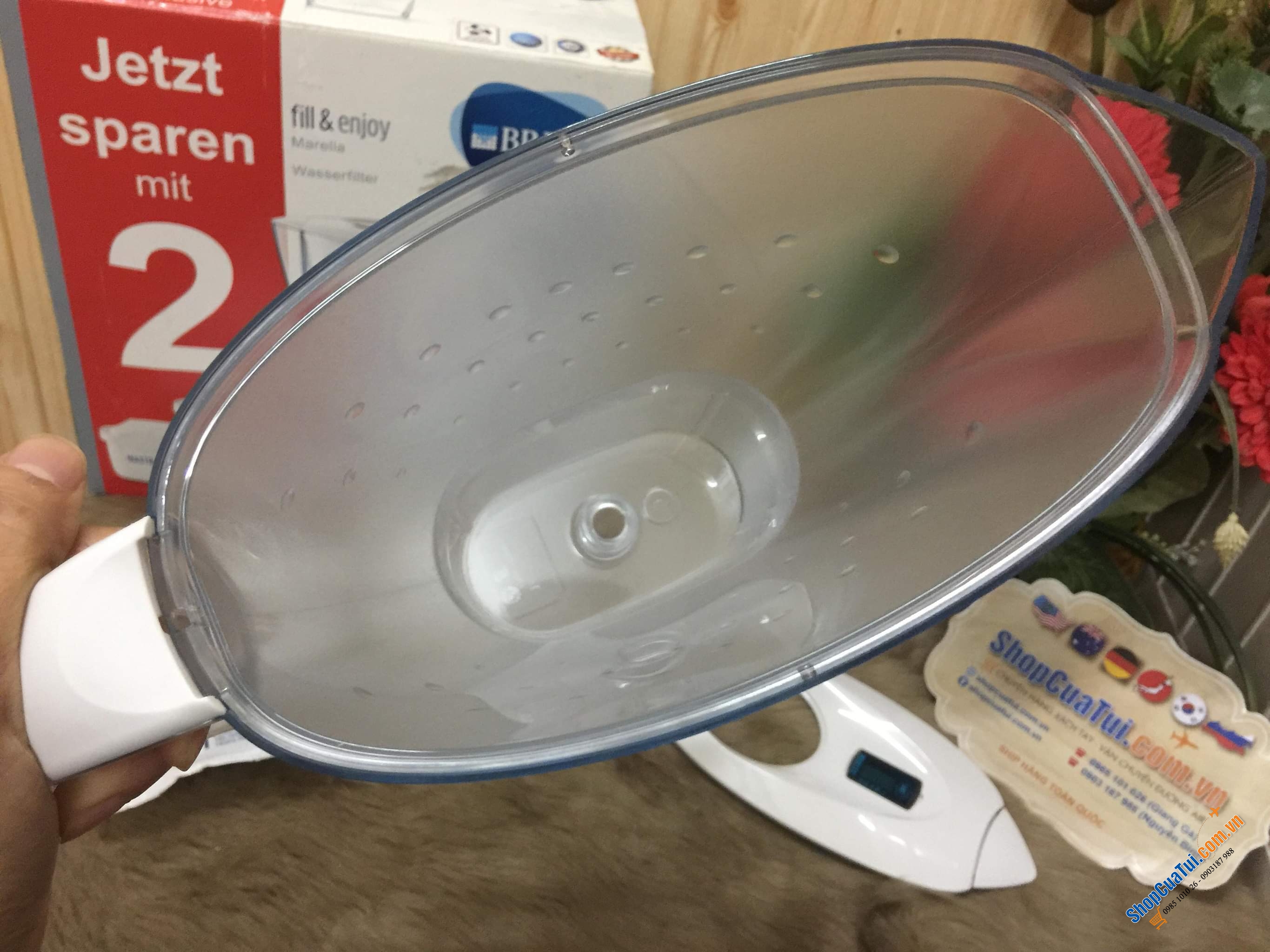 Bình lọc nước BRITA 2,4 L ( Màu trắng) MARELLA KÈM 2 LÕI -  bình lọc nước số 1 tại Đức.