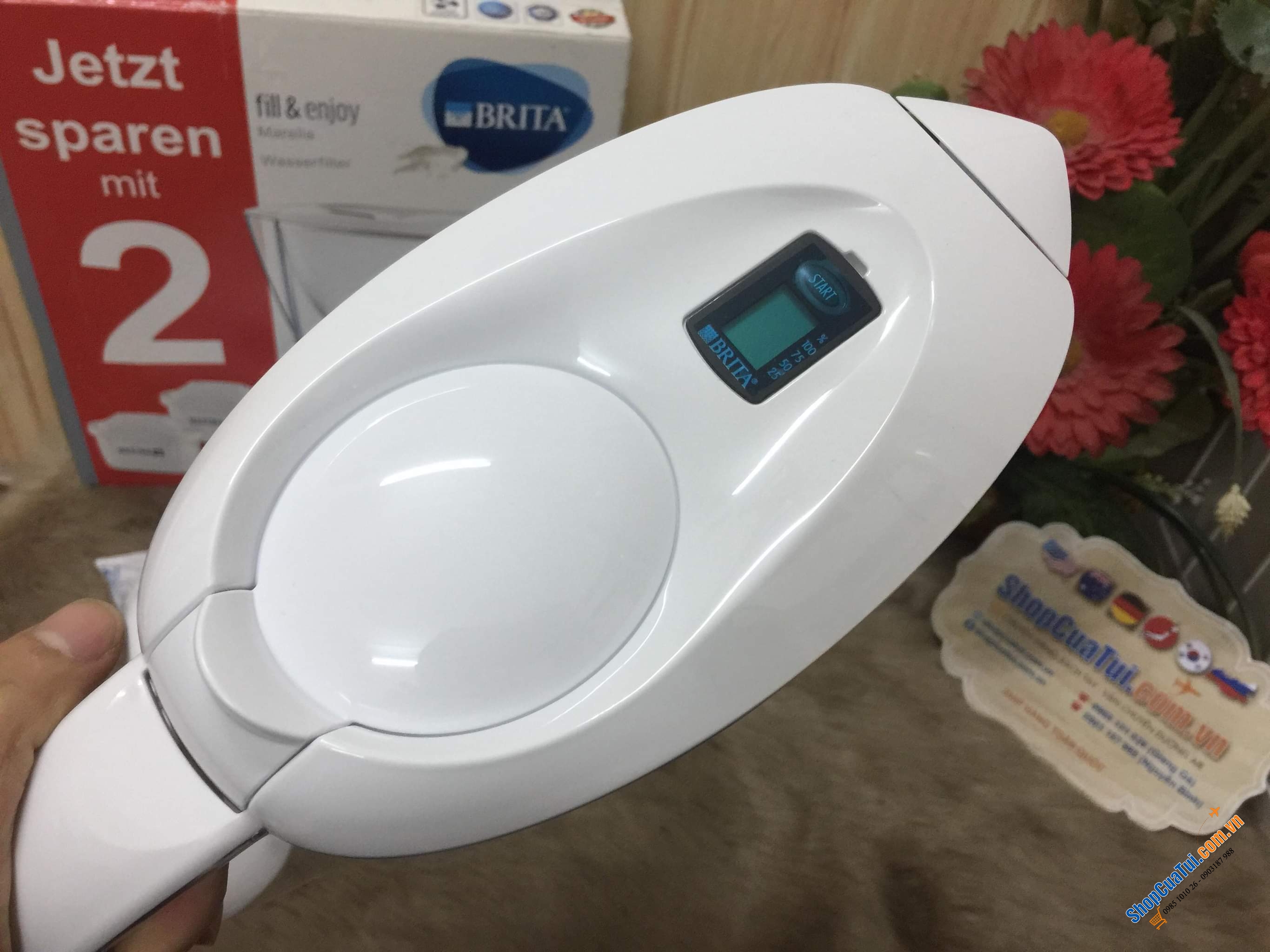 Bình lọc nước BRITA 2,4 L ( Màu trắng) MARELLA KÈM 2 LÕI -  bình lọc nước số 1 tại Đức.