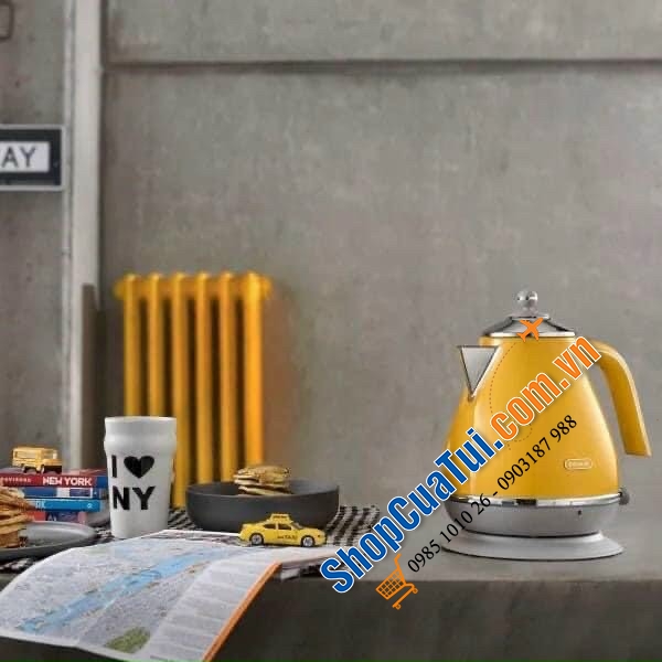 ẤM SIÊU TỐC DELONGHI VINTAGE ICONA MÀU VÀNG CHANH