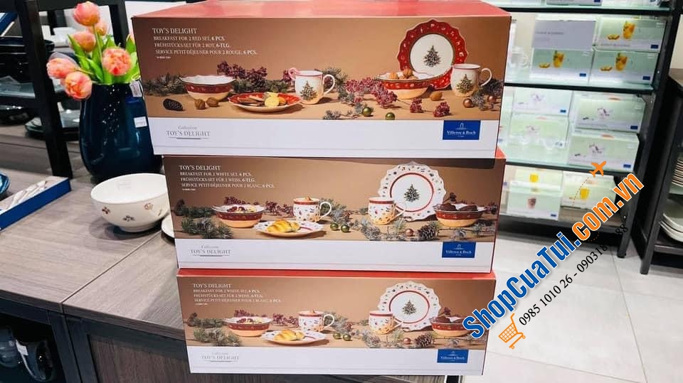 Trọn bộ đĩa bát cốc Villeroy Bosh cho 2 người đậm sắc màu chắc chắn sẽ mang đến 1 sự sang trọng cho mọi bữa tiệc đặc biệt.