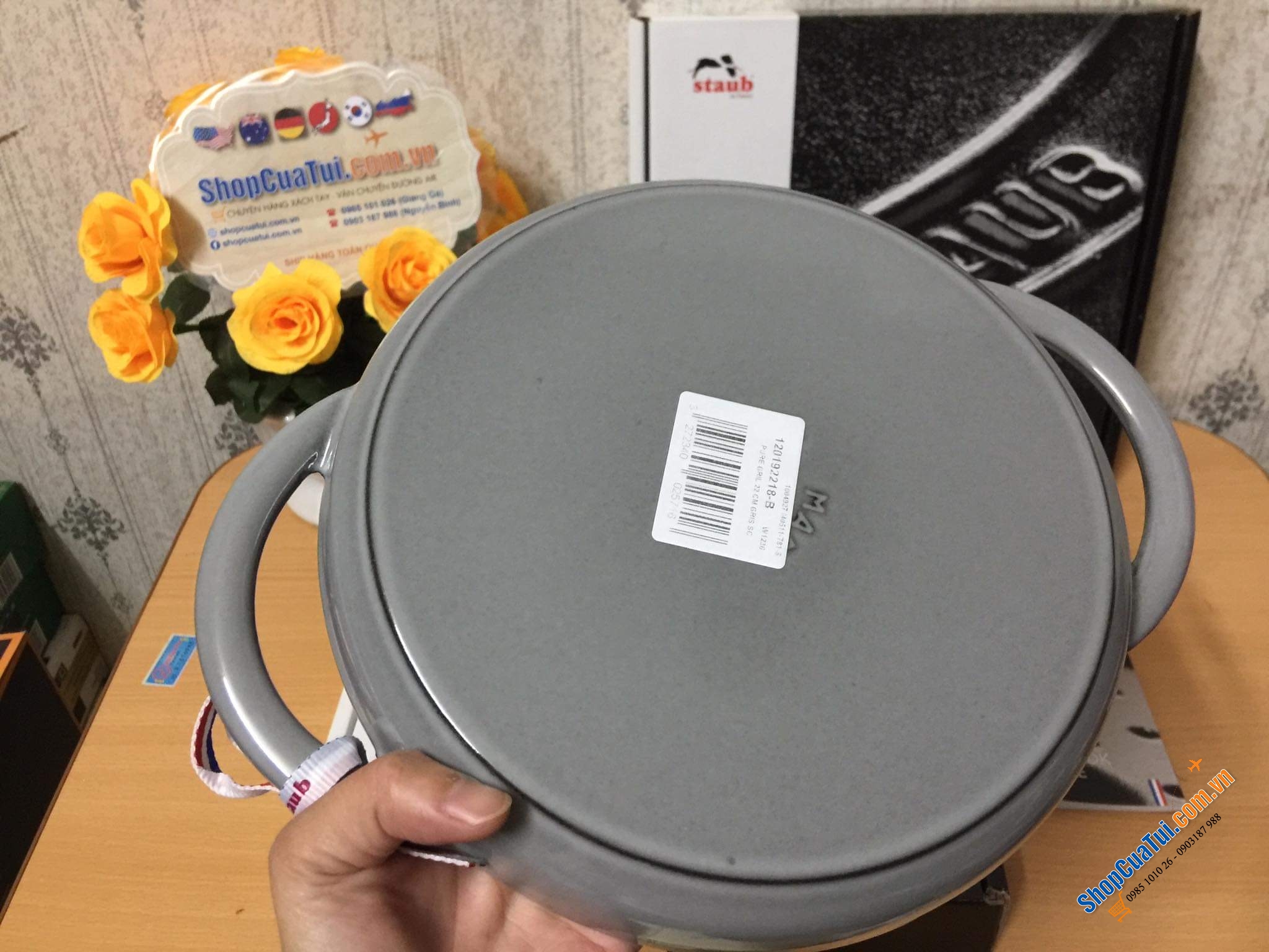 CHẢO GANG NƯỚNG STAUB 22CM - Nướng mềm và ngon ngọt hoàn hảo của bít tết, phi lê gà - Màu xám