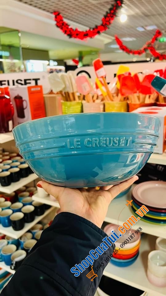 BÁT CANH TO/ BÁT SALAT LE CREUSET Màu XANH CARIBEAN 25 cm, dung tích 3 lít