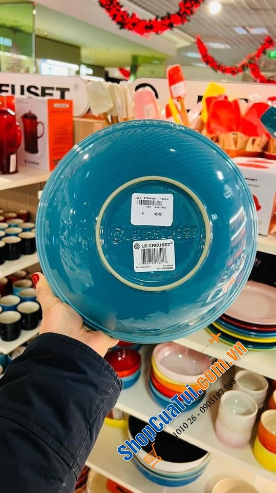 BÁT CANH TO/ BÁT SALAT LE CREUSET Màu XANH CARIBEAN 25 cm, dung tích 3 lít