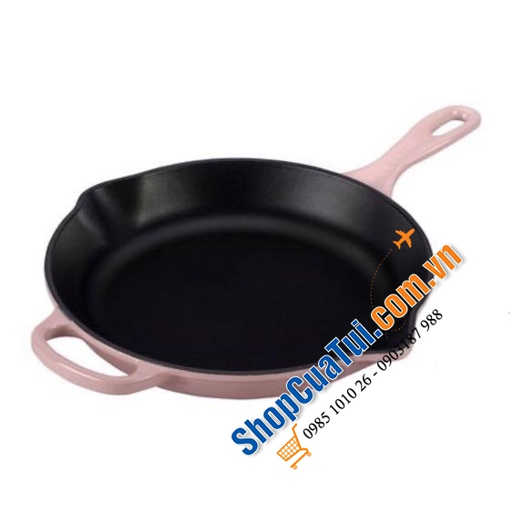 Chảo gang Le creuset 23cm Shell Pink màu hồng