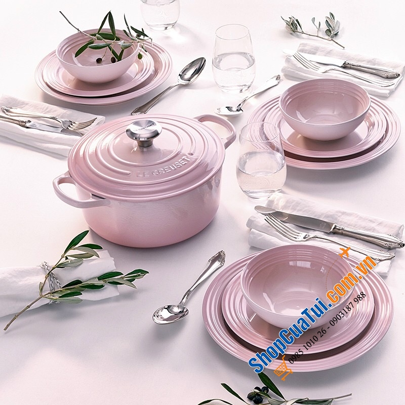 SET 6 BÁT ĂN CƠM LE CREUSET 12 CM MẦU HỒNG SHELL PINK