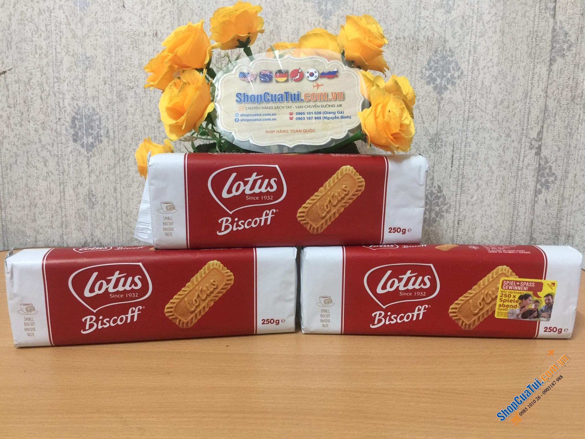 BÁNH QUY LOTUS BISCOFF 250g - HỘP 50 CÁI