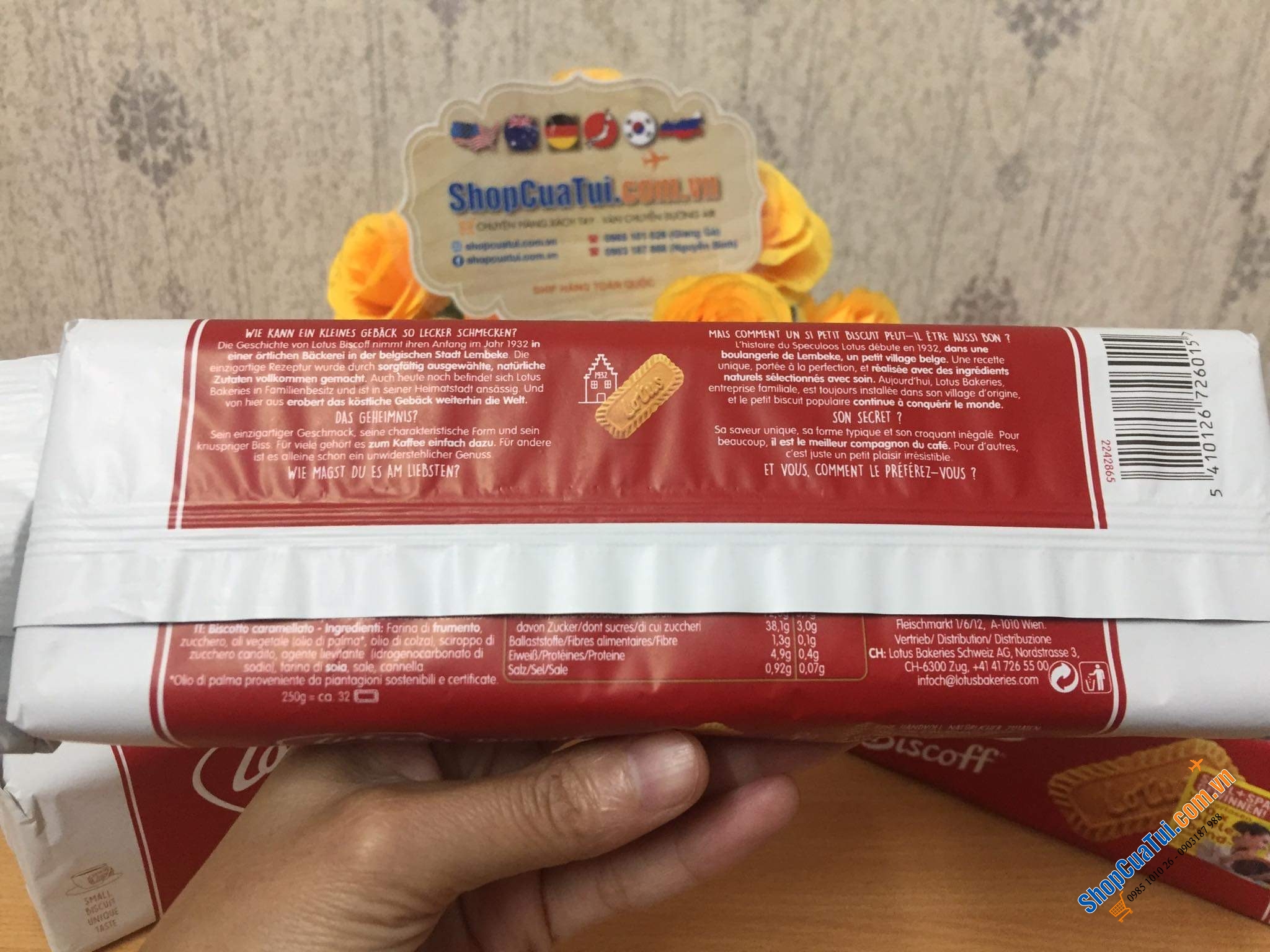 BÁNH QUY LOTUS BISCOFF 250g - HỘP 50 CÁI