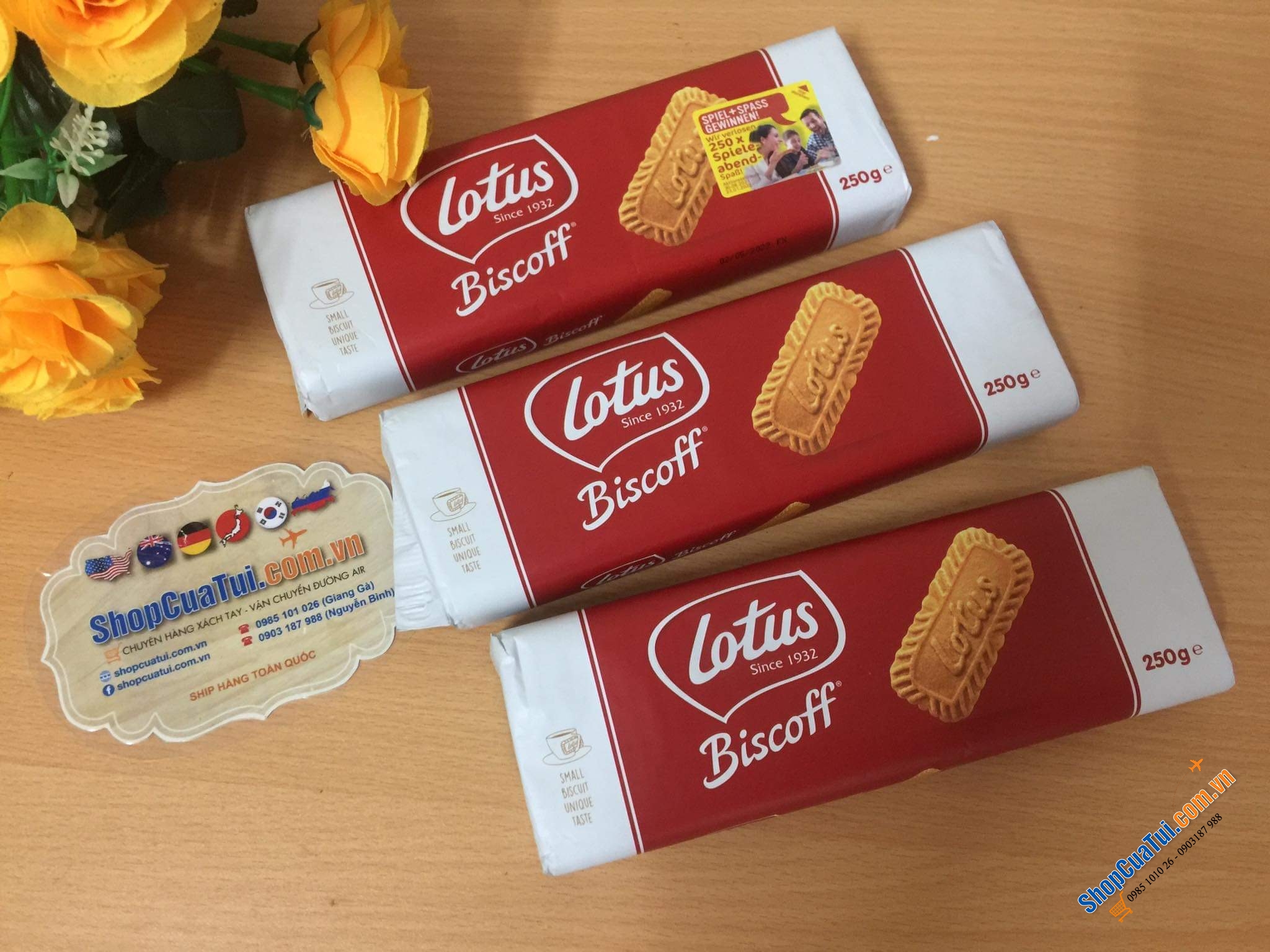 BÁNH QUY LOTUS BISCOFF 250g - HỘP 50 CÁI