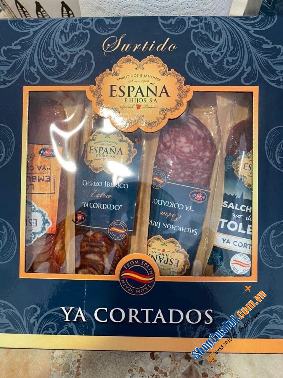 SET 4 MIX SALAMI ESPECIAL CELEBRACIONES - Set 4 Món Jamon Và Salami E Hijos Surtido Ya Cortados