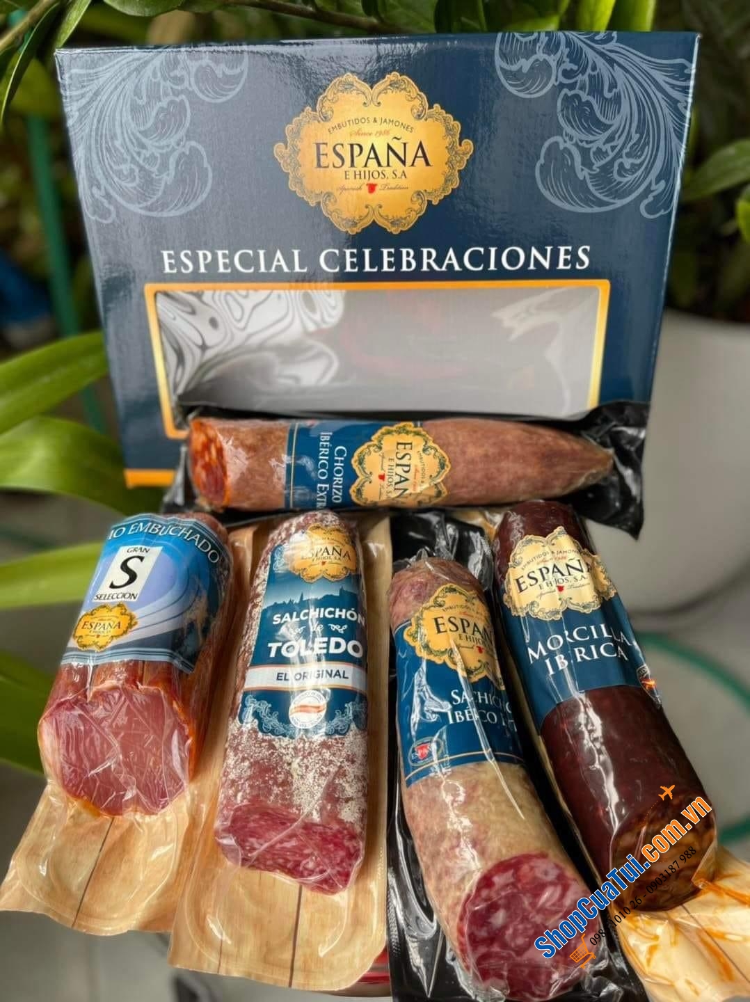 SET 4 MIX SALAMI ESPECIAL CELEBRACIONES - Set 4 Món Jamon Và Salami E Hijos Surtido Ya Cortados