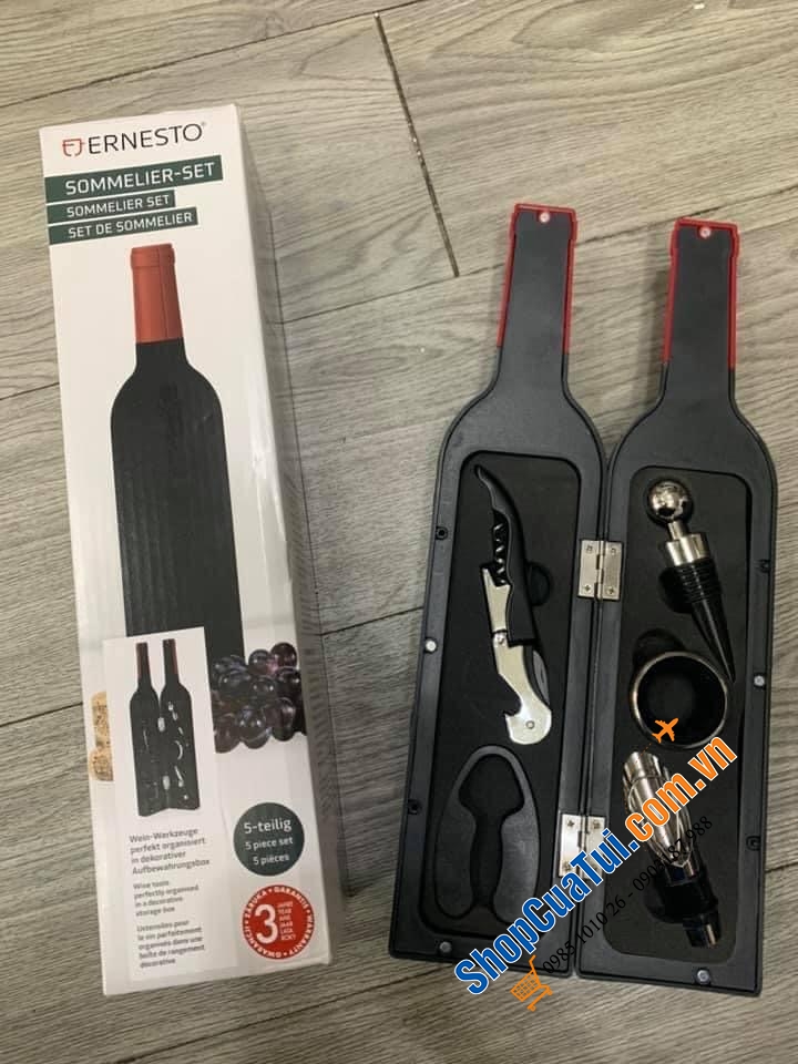 DỤNG CỤ MỞ RƯỢU VANG ERNESTO 5 MÓN