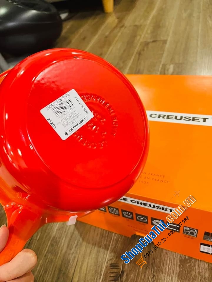 Set nồi chảo gang Le Creuset Marmitout 2-in-1, 22cm- màu cam, màu đỏ