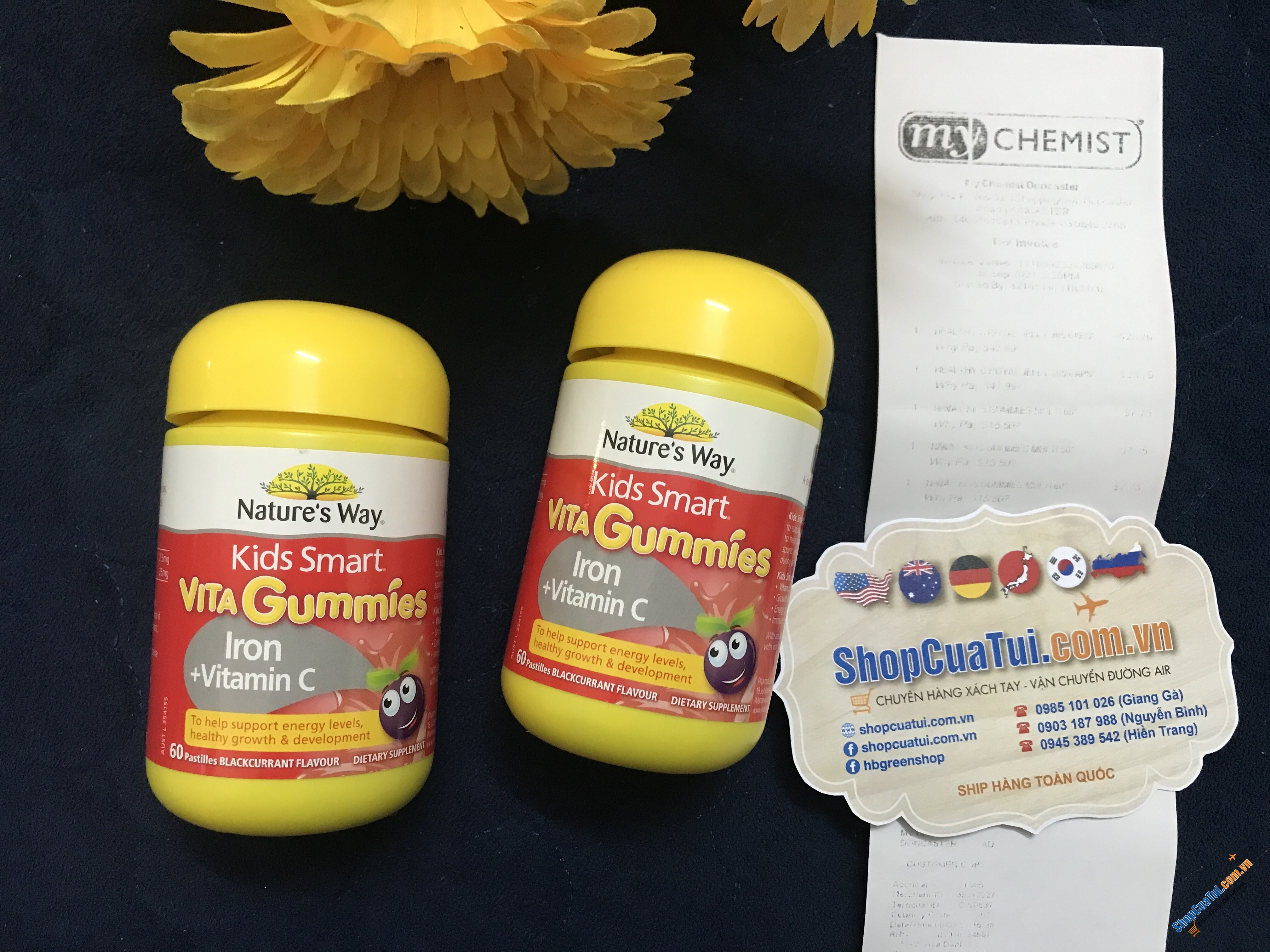 Kẹo Dẻo Bổ Sung Sắt + Vitamin C Cho Bé Nature Way Kids Smart Vita Gummies Iron + Vitamin C 60 Gummies