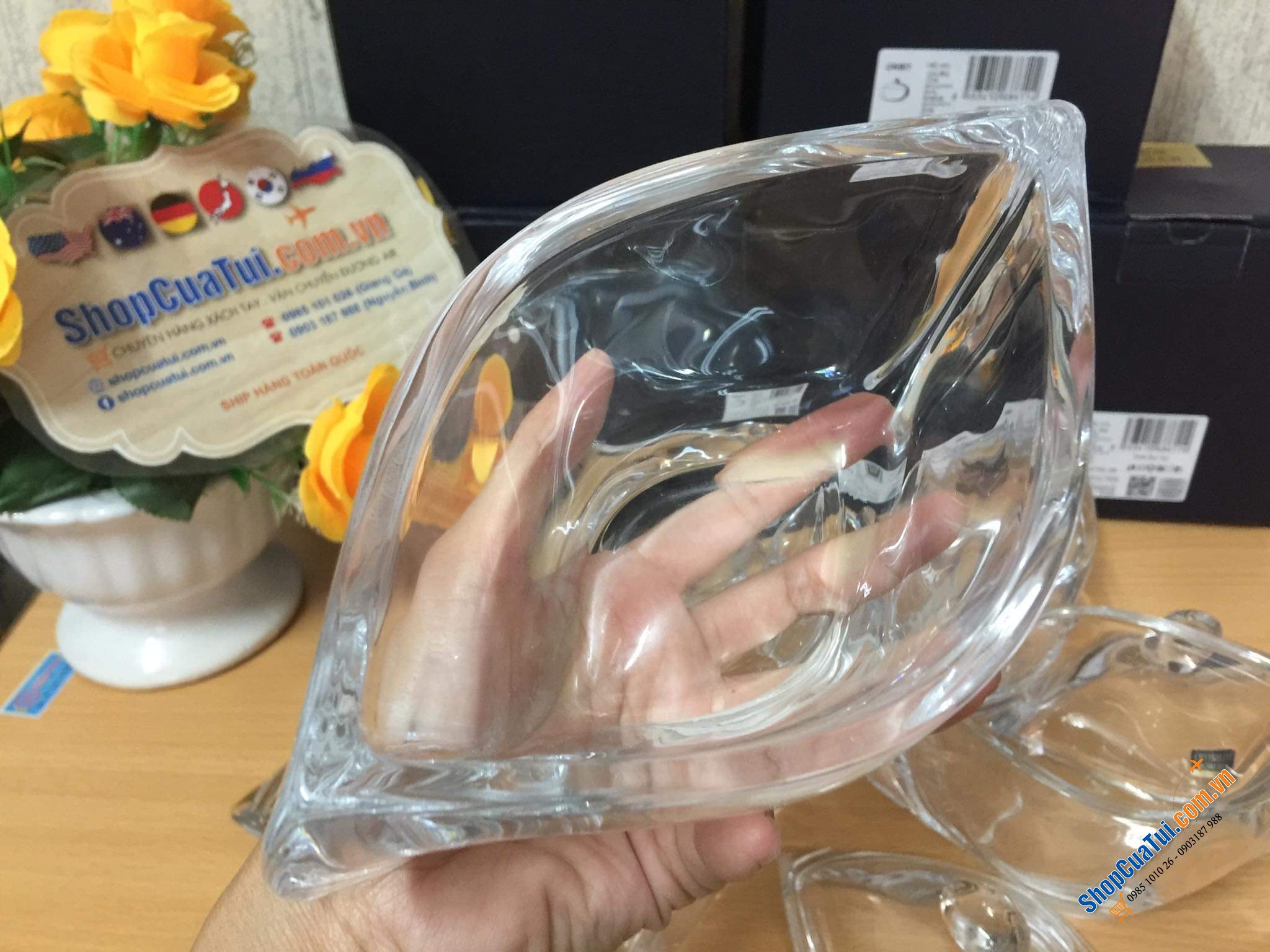 Set 5 Âu, thố đựng mứt, kẹo Bohemia siêu đẹp - Xếp 5 âu thành bông hoa tuyệt mỹ