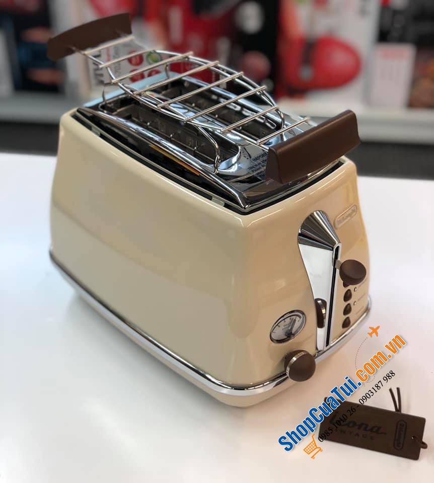 Nướng bánh mỳ Delonghi Icona Vintage CTOV 2103.BG màu be