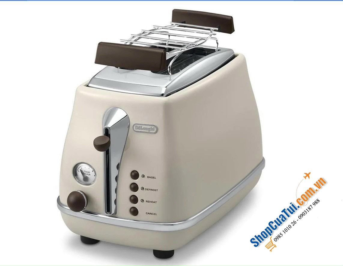 Nướng bánh mỳ Delonghi Icona Vintage CTOV 2103.BG màu be