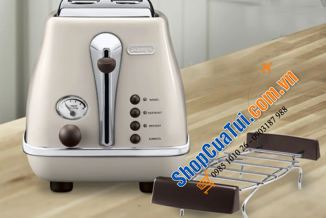 Nướng bánh mỳ Delonghi Icona Vintage CTOV 2103.BG màu be