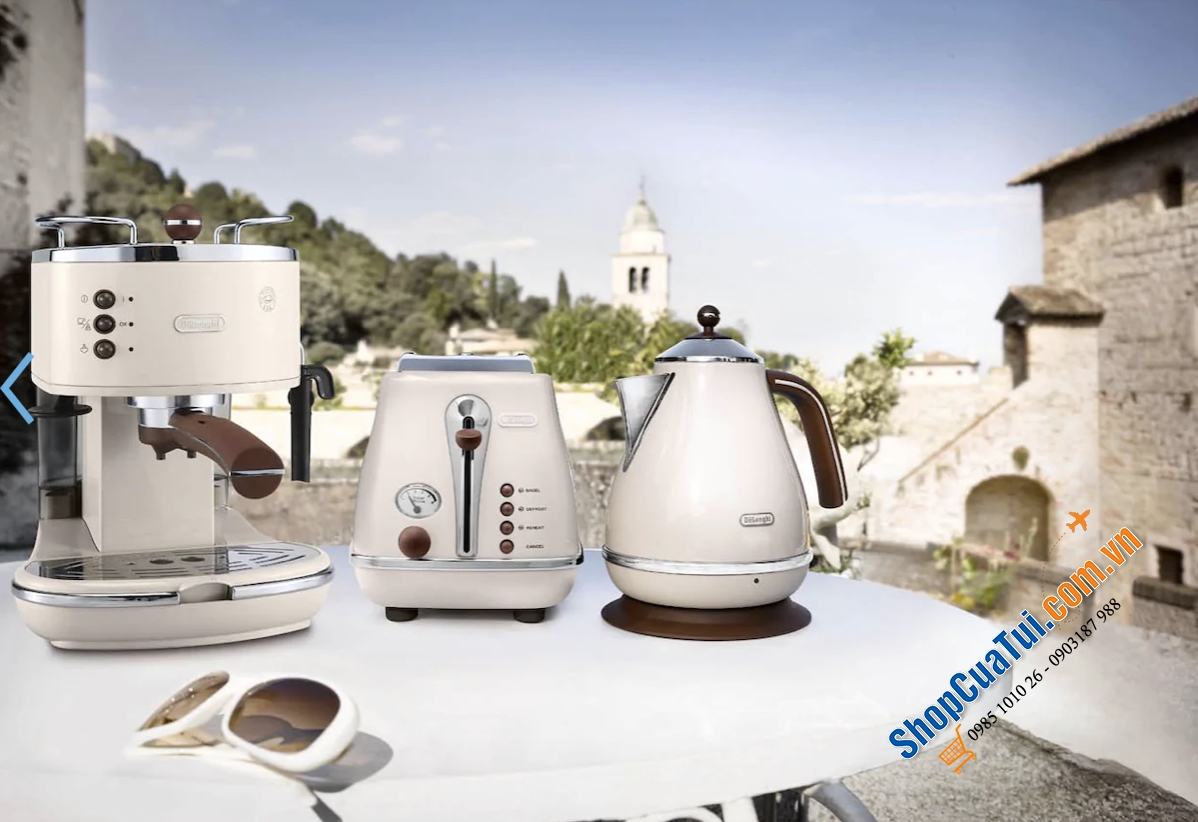 Nướng bánh mỳ Delonghi Icona Vintage CTOV 2103.BG màu be