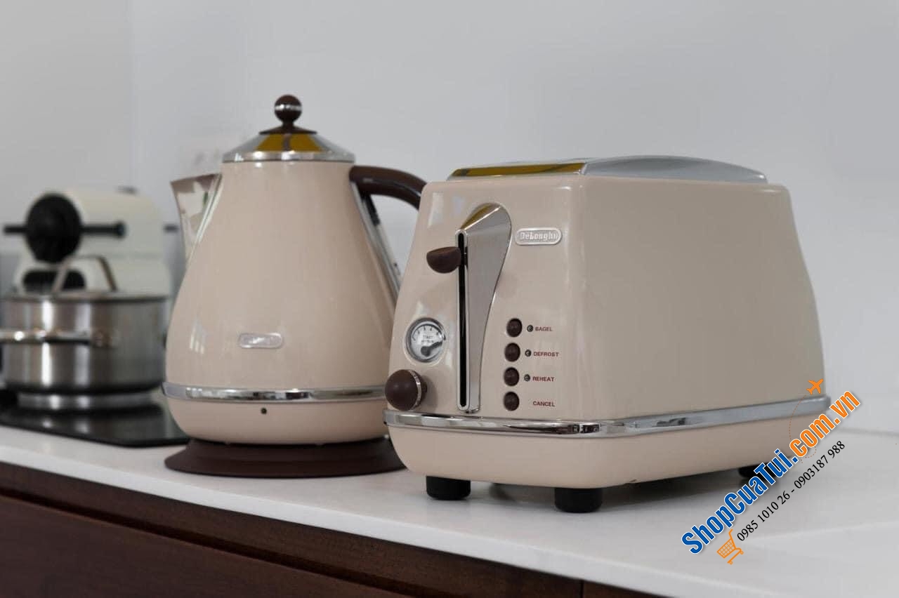 Nướng bánh mỳ Delonghi Icona Vintage CTOV 2103.BG màu be