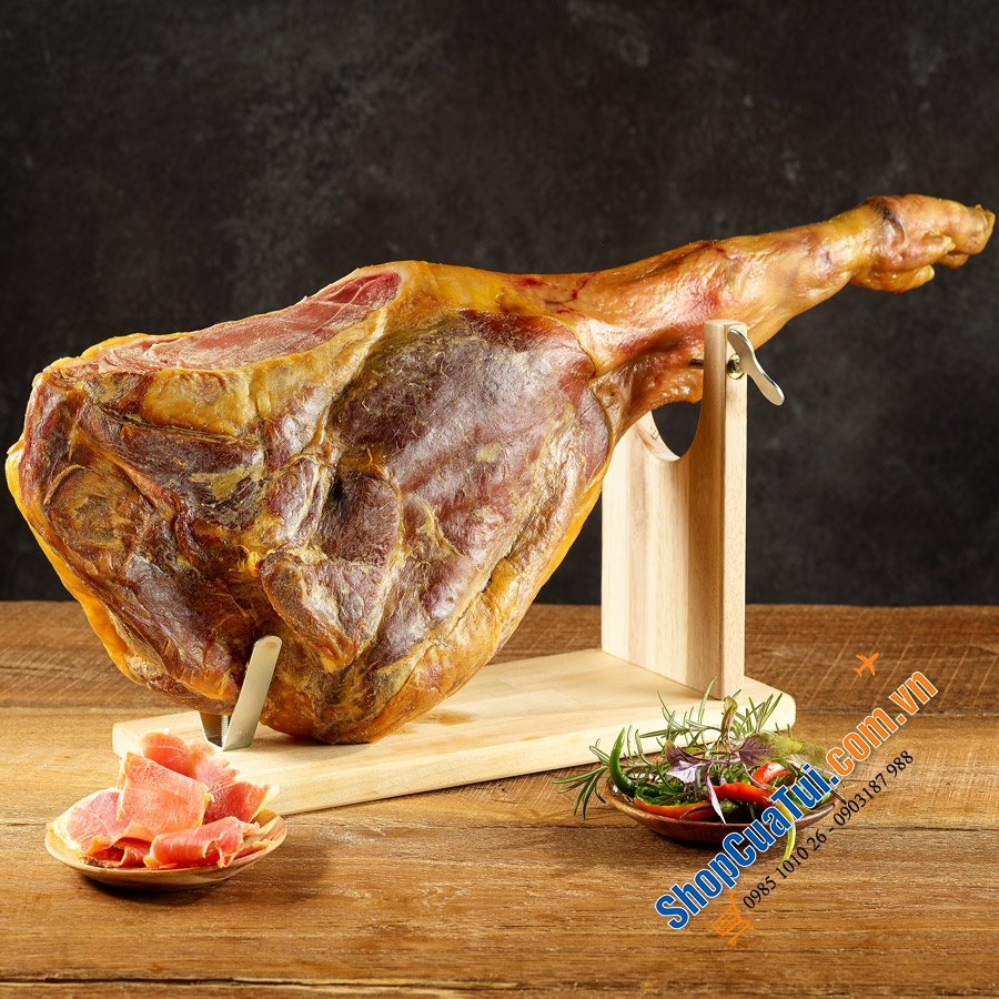 Jamon - ĐÙI HEO MUỐI SERRANO SCHINKEN 3,75kg  - dòng thượng hạng DELUXE PALETA SERRANA RESERVA - đùi lợn muối nguyên chiếc