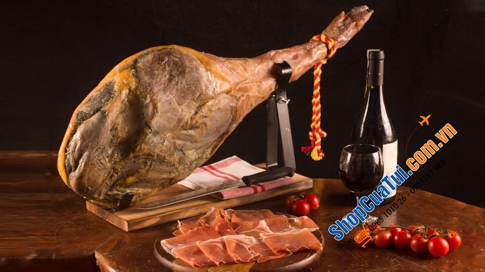 Jamon - ĐÙI HEO MUỐI SERRANO SCHINKEN 3,75kg  - dòng thượng hạng DELUXE PALETA SERRANA RESERVA - đùi lợn muối nguyên chiếc