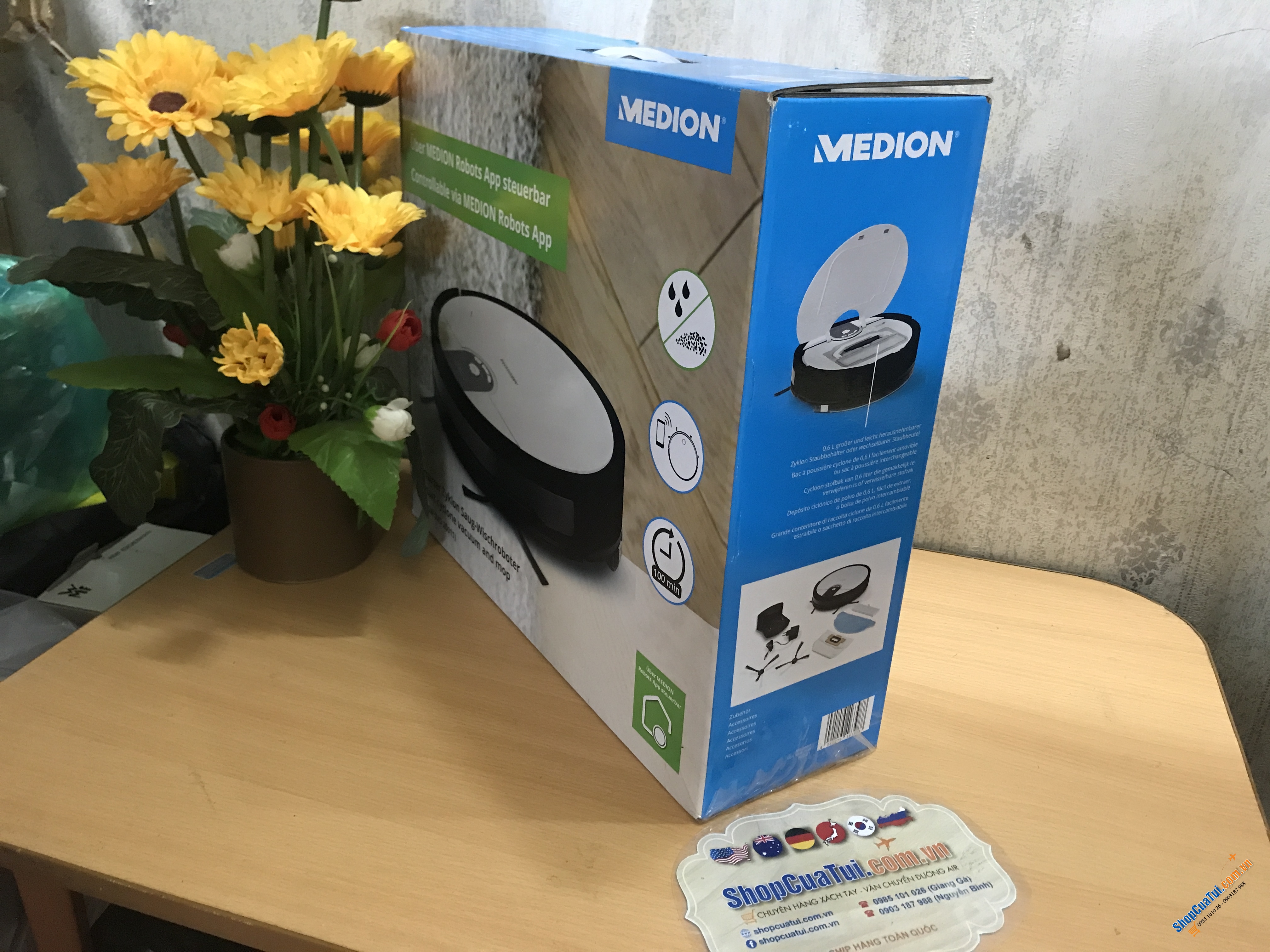 Model mới Robot hút bụi và lau nhà medion MD 20011 NEW - là model mới và hoàn hảo hơn với công nghệ lốc xoáy Zyklon-Technologie tiên tiến