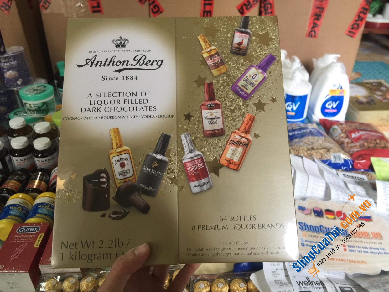 Chocolate Rượu 64 chai Anthon Berg Liquor Filled Chocolates 64 Pack 1kg - Sô cô la vị rượu