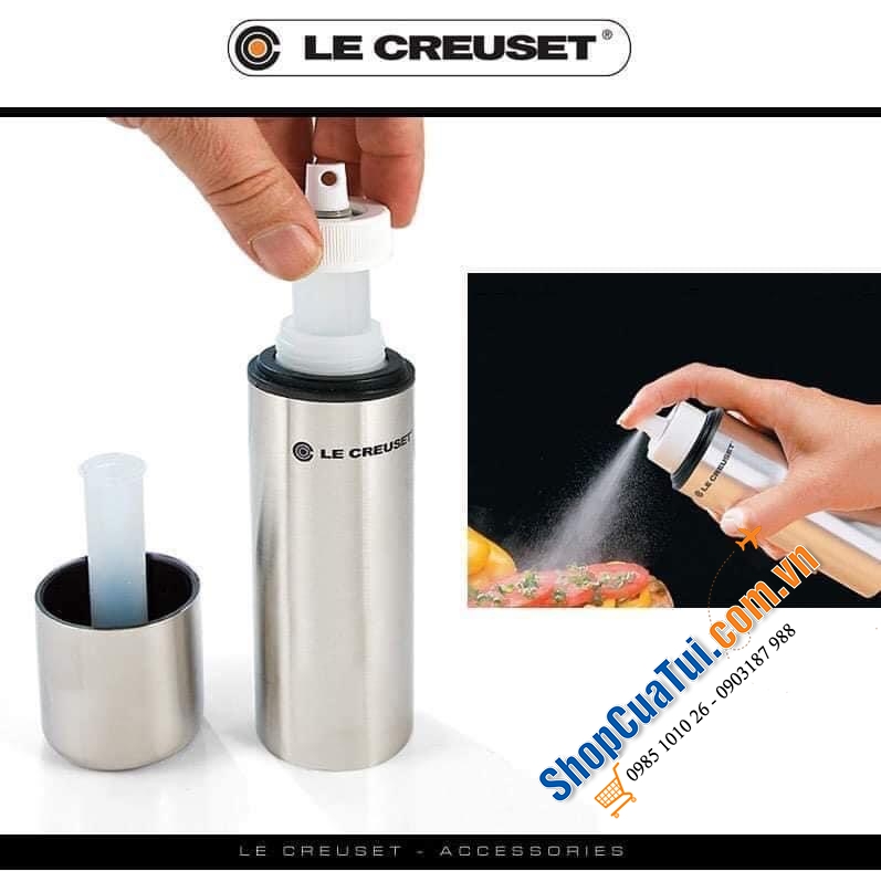 Xịt dầu dấm Le creuset màu inox siêu sang