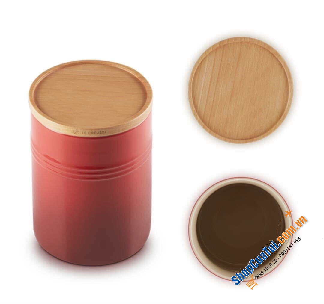 Hũ đựng muối, hạt, đồ khô, bánh kẹo  Le creuset 1,9 LIT  - màu xanh Marseille.