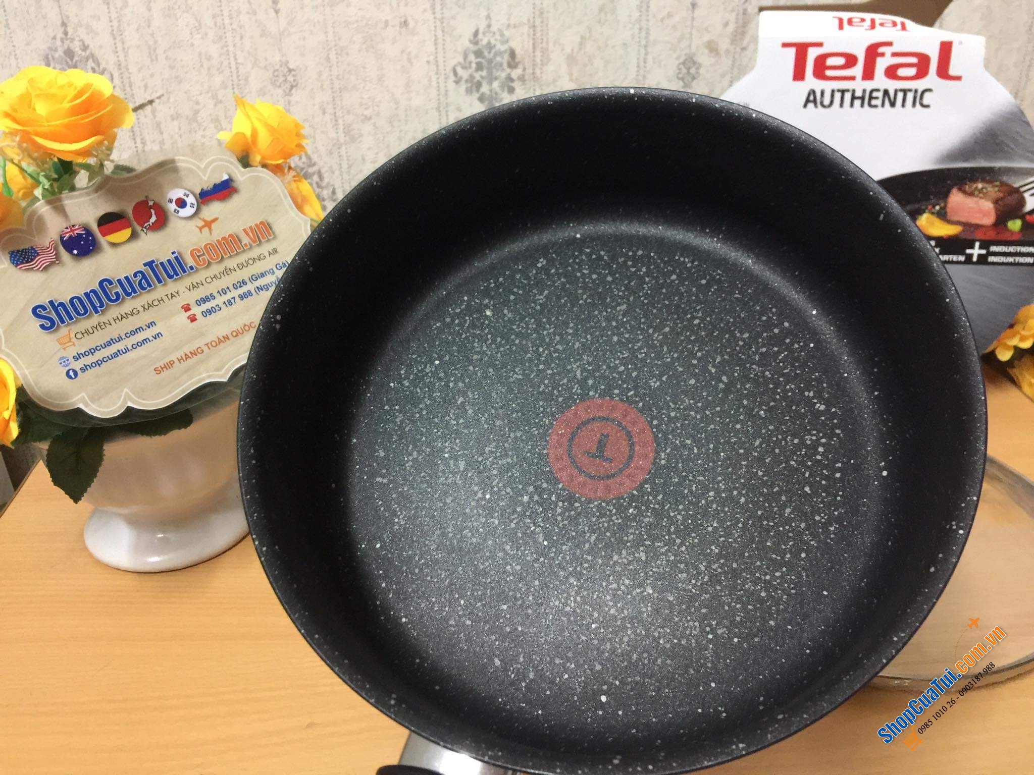CHẢO NỒI TEFAL CÓ VUNG authetic 24 cm - MADE IN FRANCE.