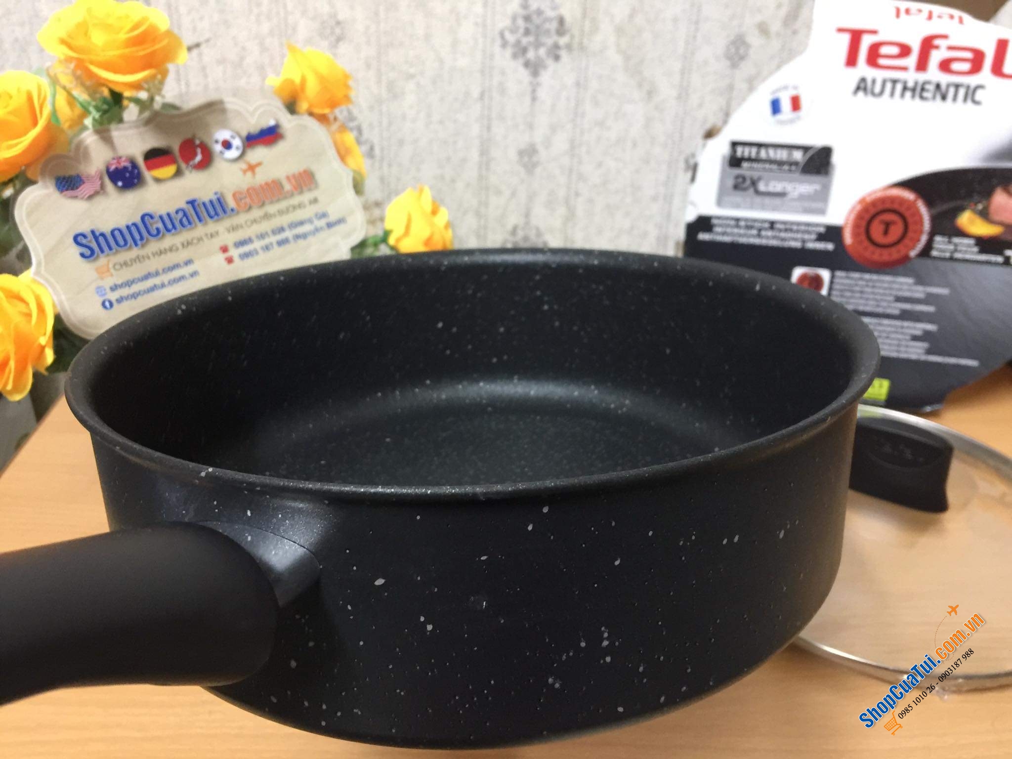 CHẢO NỒI TEFAL CÓ VUNG authetic 24 cm - MADE IN FRANCE.
