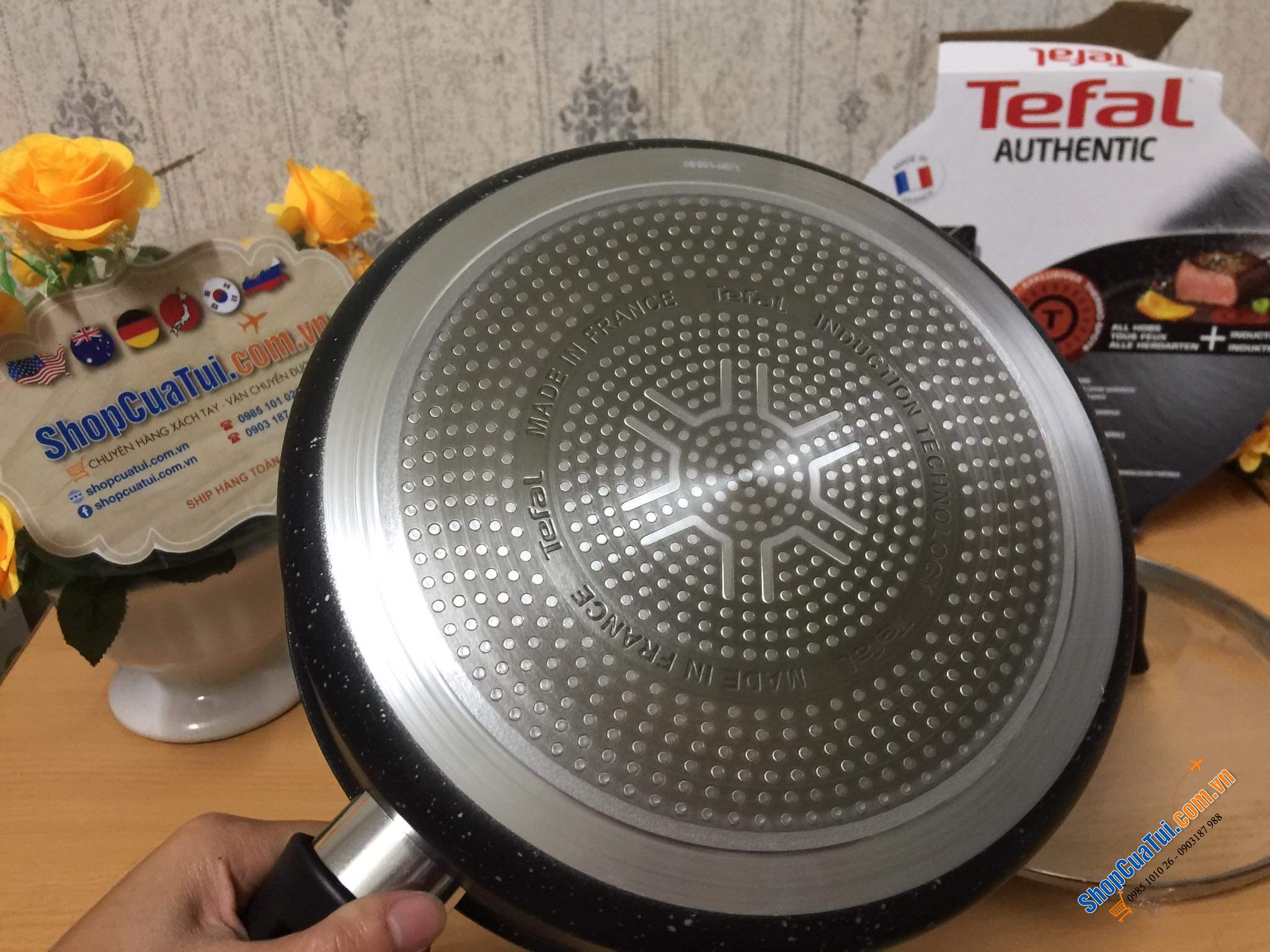 CHẢO NỒI TEFAL CÓ VUNG authetic 24 cm - MADE IN FRANCE.