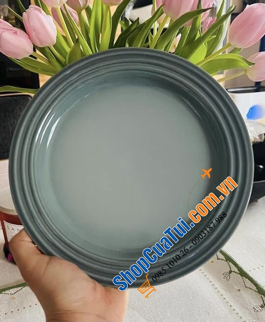 Set GỐM 3 món ĐĨA BÁT LE CREUSET MÀU HIẾM XANH SEA SALT.