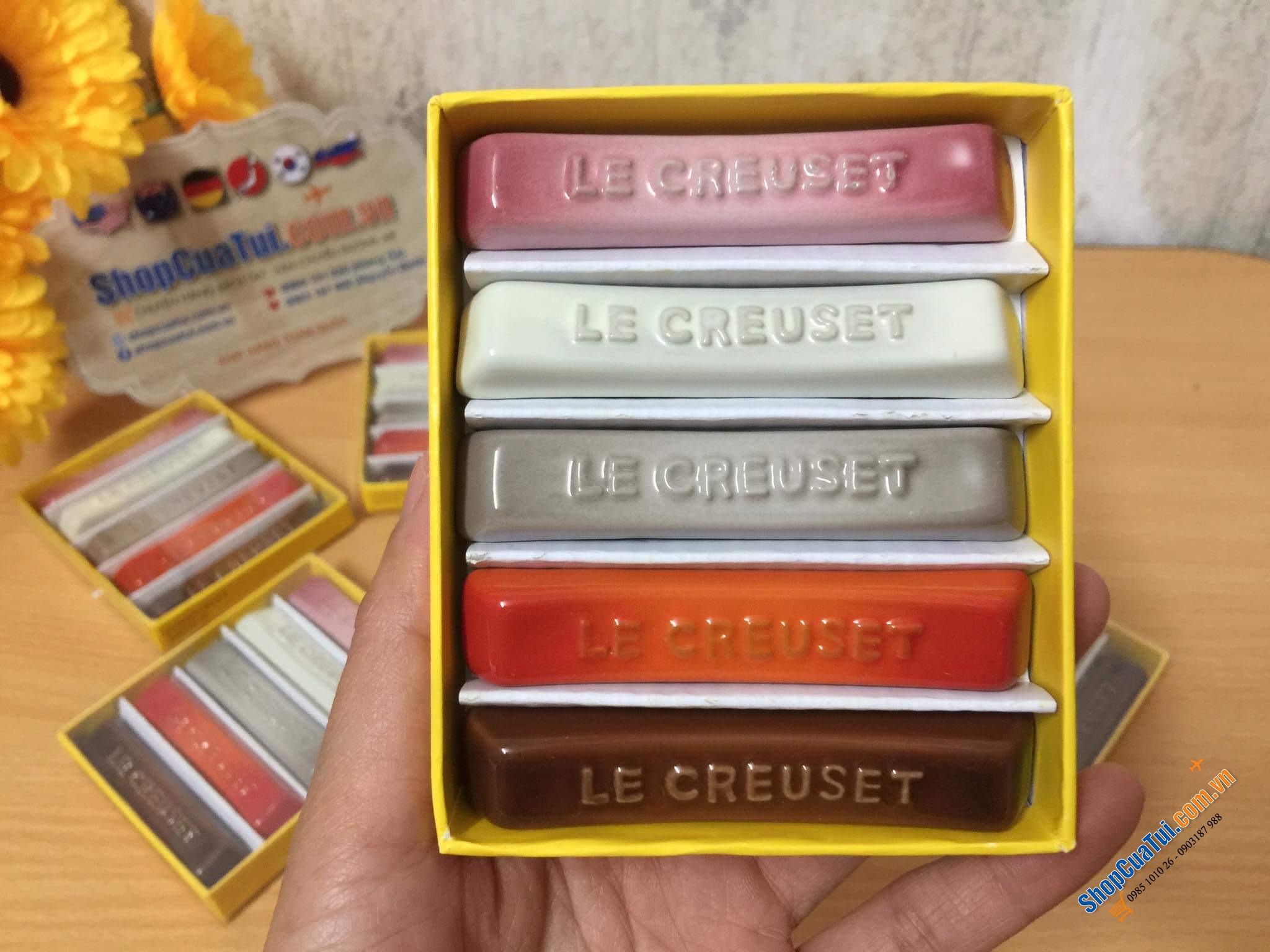 SET 5 GÁC ĐŨA SỨ LE CREUSET - Sử dụng để gác đũa, thìa dĩa