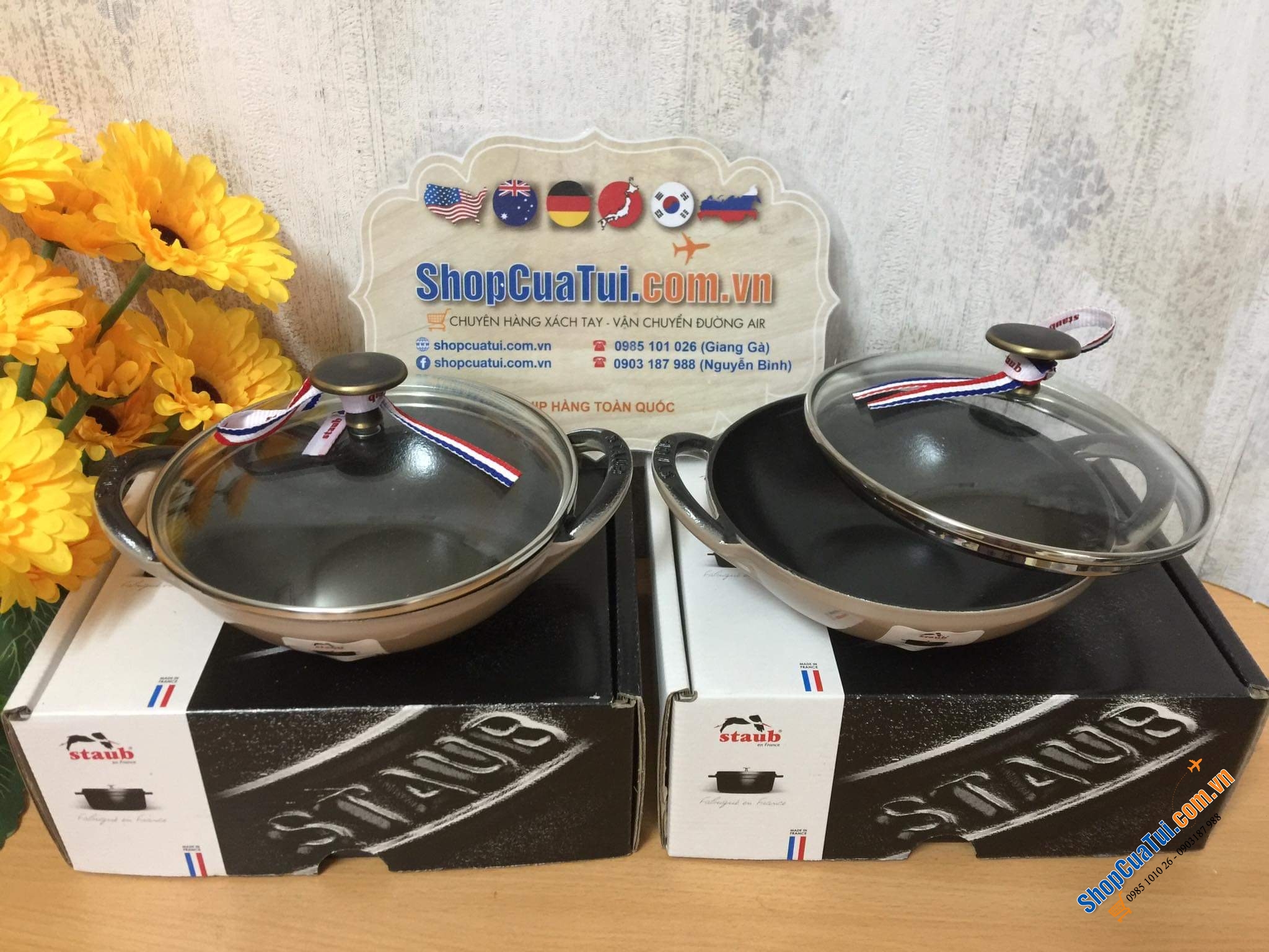 CHẢO XÀO MINI GANG STAUB BABY WOK 16 cm - MÀU NÂU CÀ PHÊ SỮA SESAM SIÊU LẠ ĐẸP