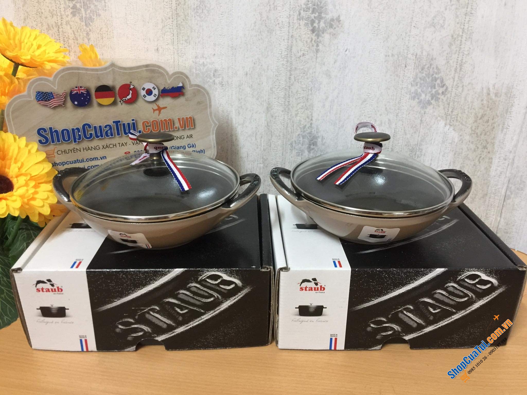 CHẢO XÀO MINI GANG STAUB BABY WOK 16 cm - MÀU NÂU CÀ PHÊ SỮA SESAM SIÊU LẠ ĐẸP