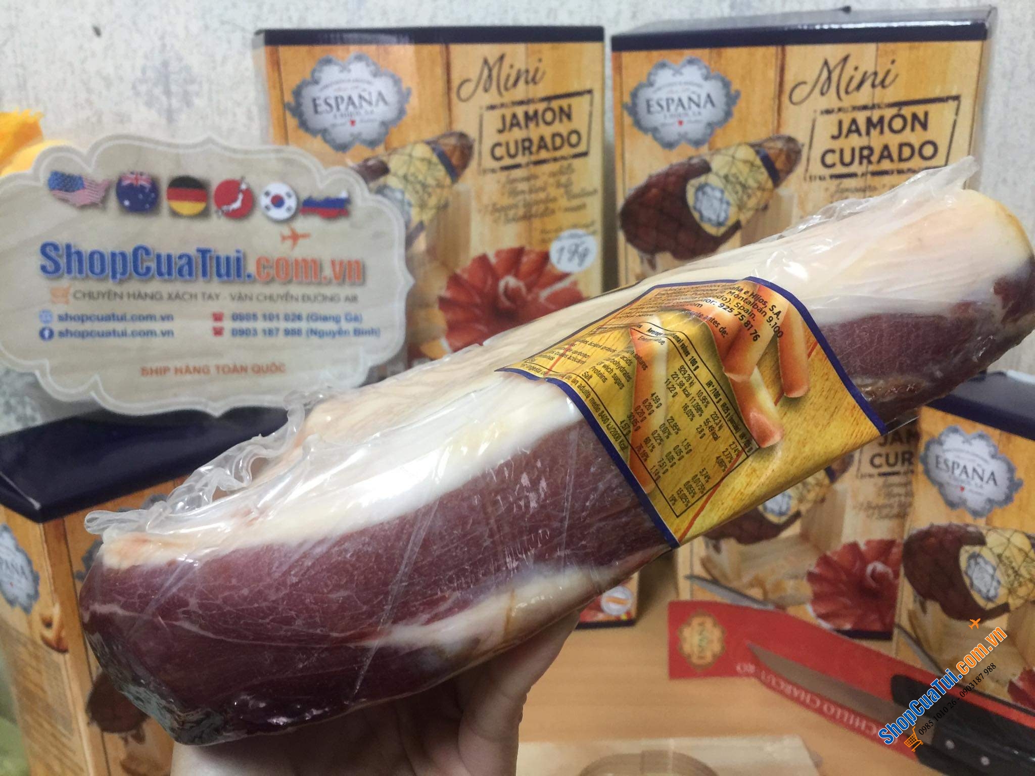 Đùi heo muối Espana Mini Jamon Curado Tây Ban Nha 1kg