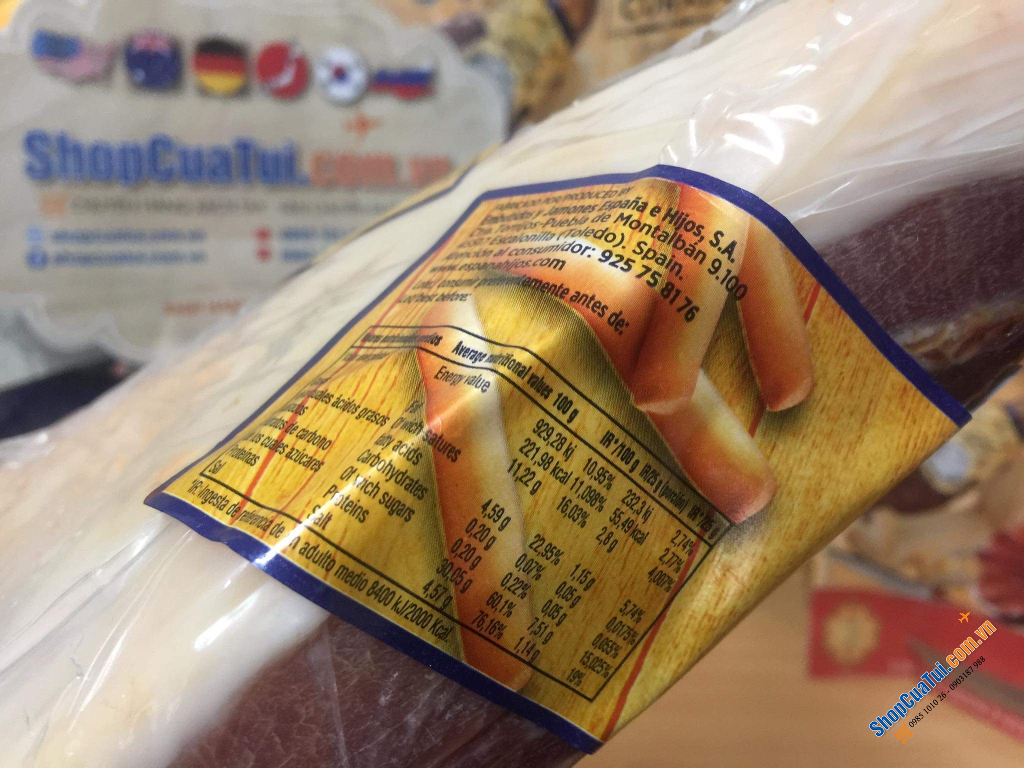 Đùi heo muối Espana Mini Jamon Curado Tây Ban Nha 1kg