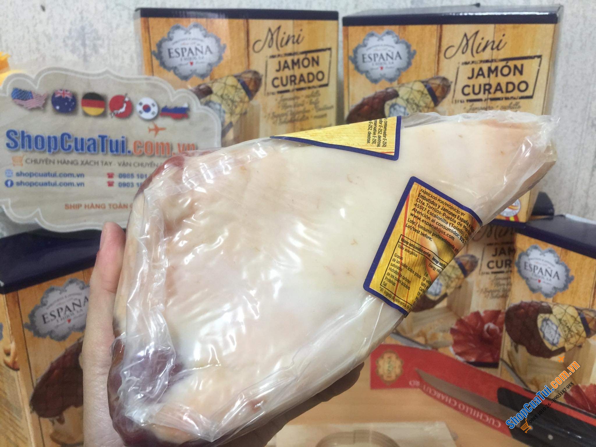 Đùi heo muối Espana Mini Jamon Curado Tây Ban Nha 1kg