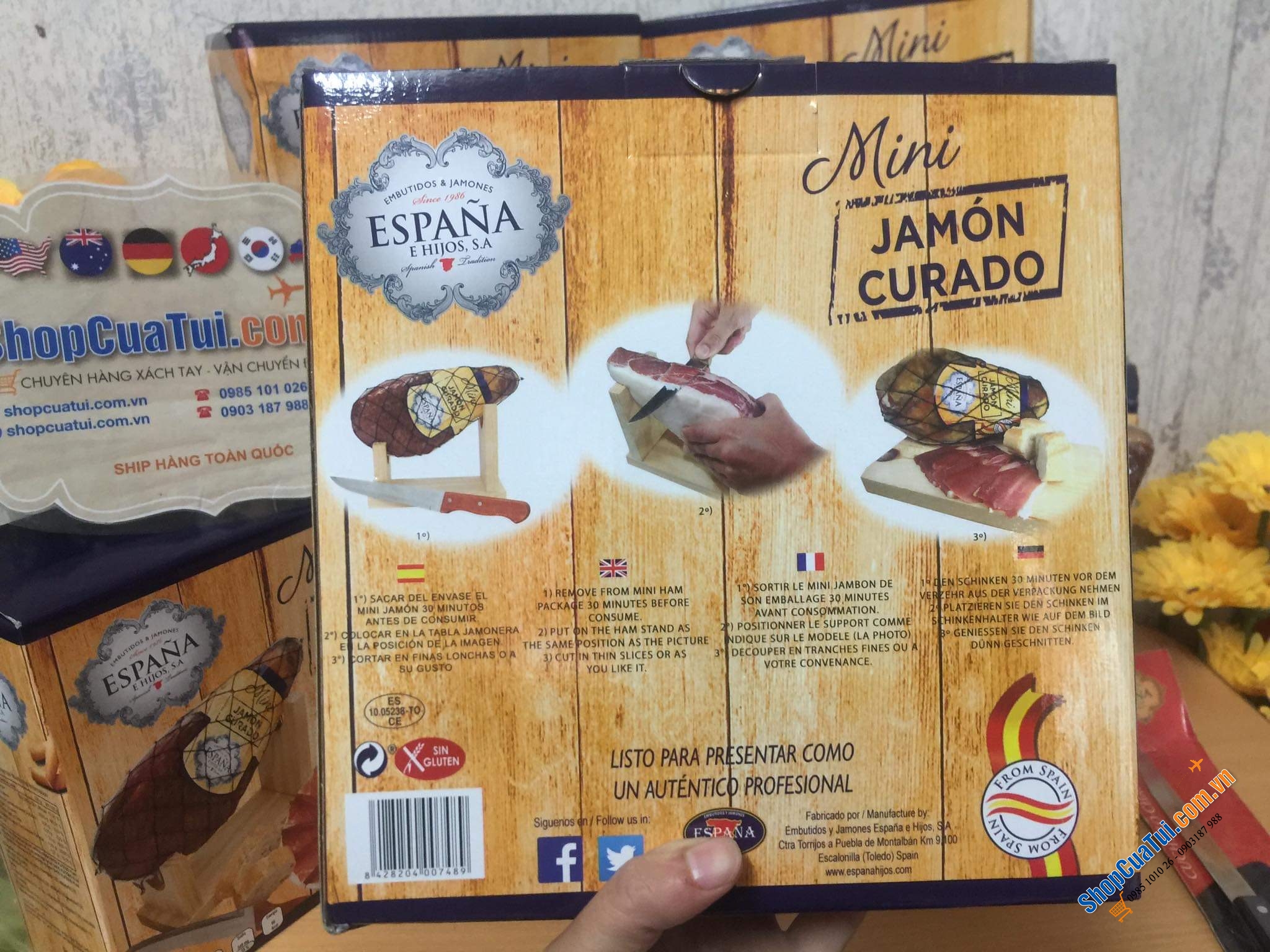 Đùi heo muối Espana Mini Jamon Curado Tây Ban Nha 1kg