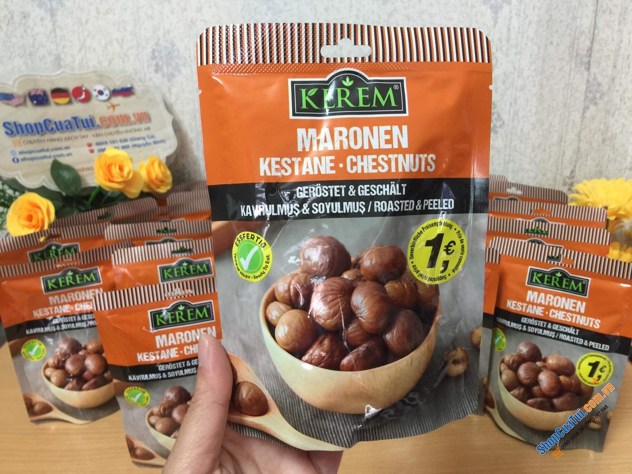 Hạt dẻ bóc sẵn Kerem 125g của Đức - Ngon đến hạt cuối cùng, thết đãi khách bên ấm trà ai cũng mê