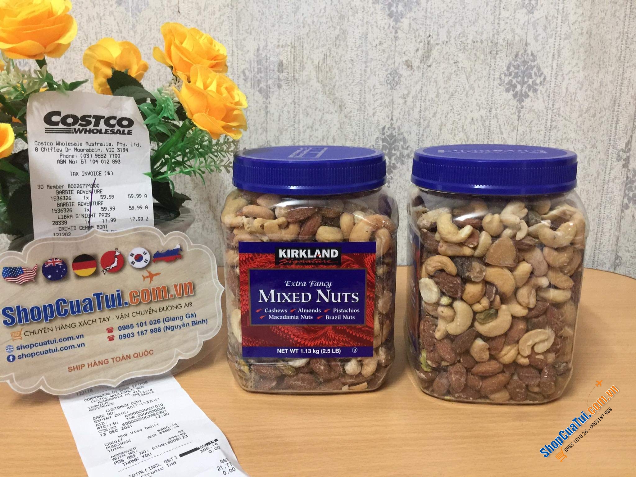 Hạt hỗn hợp Kirkland Signature Extra Fancy Mixed Nuts có muối 1.13kg