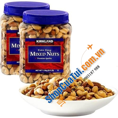 Hạt hỗn hợp Kirkland Signature Extra Fancy Mixed Nuts có muối 1.13kg