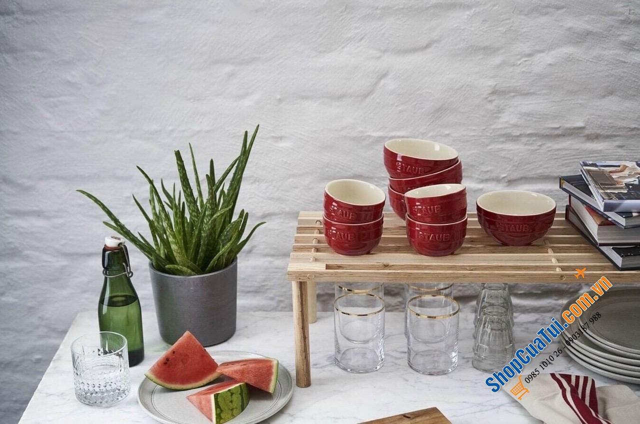SET 4 bát NƯỚC CHẤM STAUB MÀU ĐỎ CHERRY - KÈM HỘP CHÍNH HÃNG TẶNG siêu đẹp