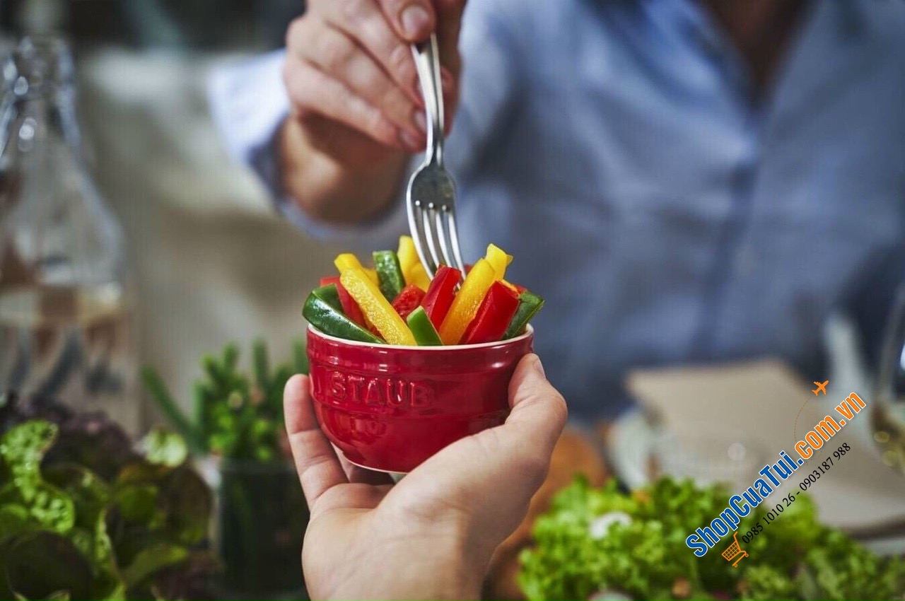 SET 4 bát NƯỚC CHẤM STAUB MÀU ĐỎ CHERRY - KÈM HỘP CHÍNH HÃNG TẶNG siêu đẹp