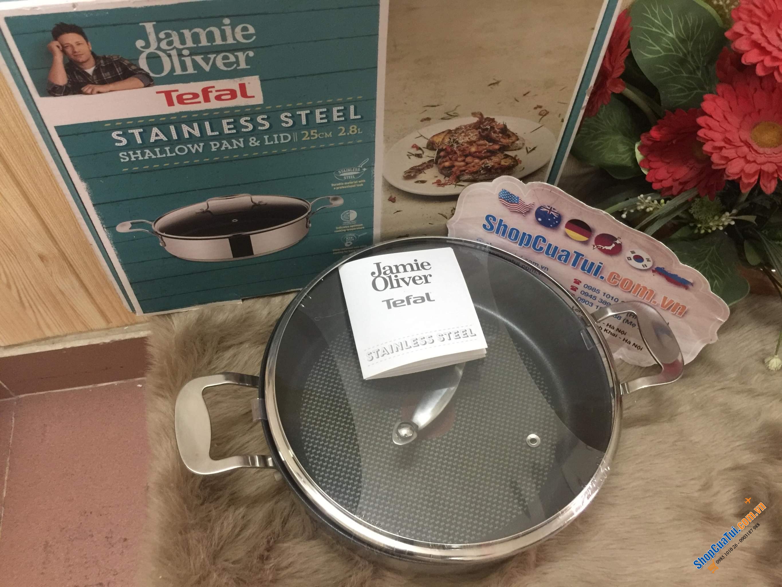 NỒI CHẢO TEFAL JAMIE OLIVER 25 XỊN ĐẸP HOÀN HẢO.