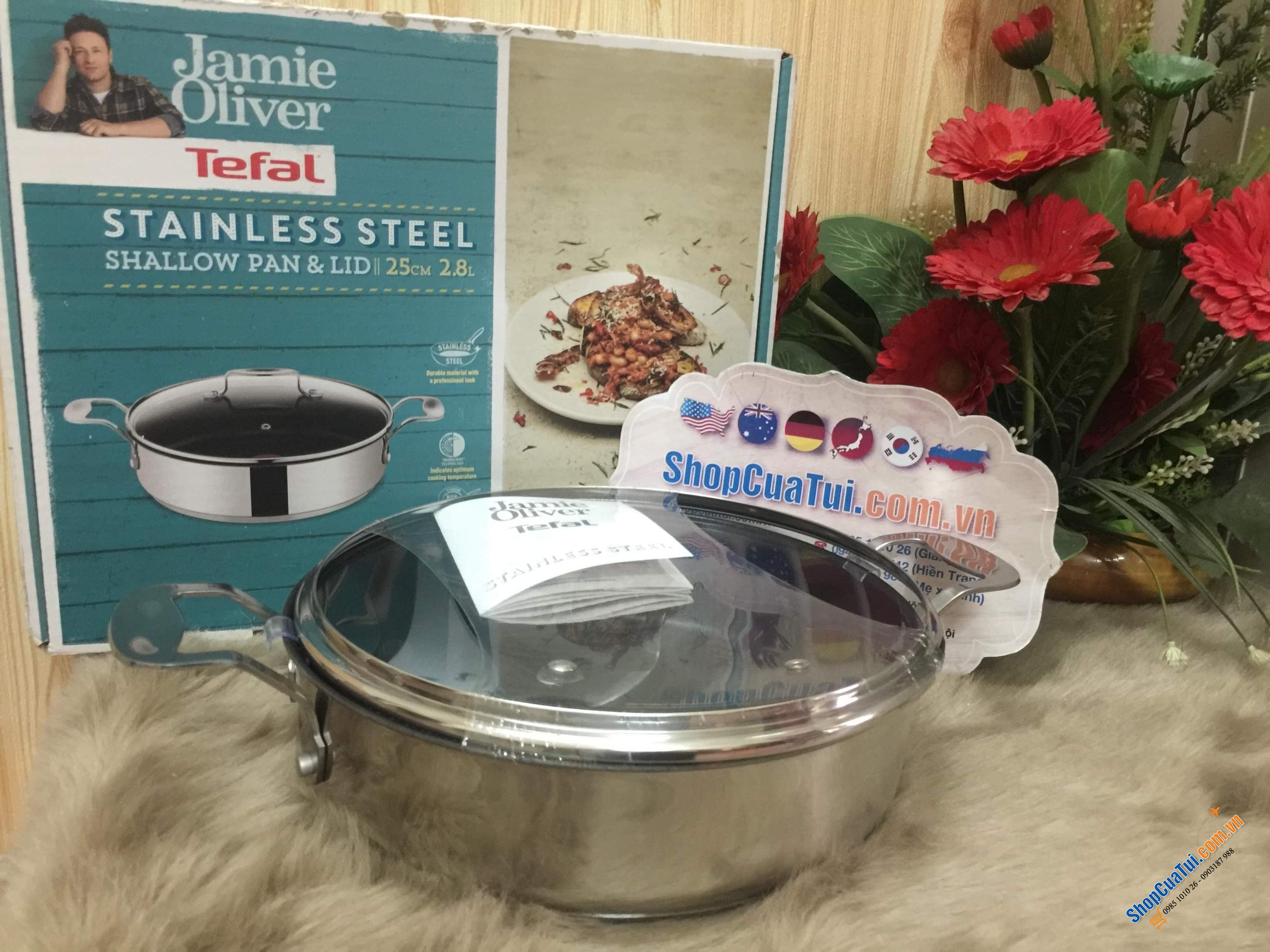 NỒI CHẢO TEFAL JAMIE OLIVER 25 XỊN ĐẸP HOÀN HẢO.