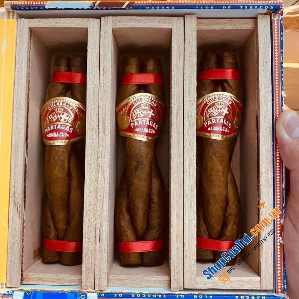 Xì gà Cigar PARTAGAS LA CASA DEL HABANO ZIGARREN CULEBRAS TEM ĐỎ - Gộp gỗ 9 điếu