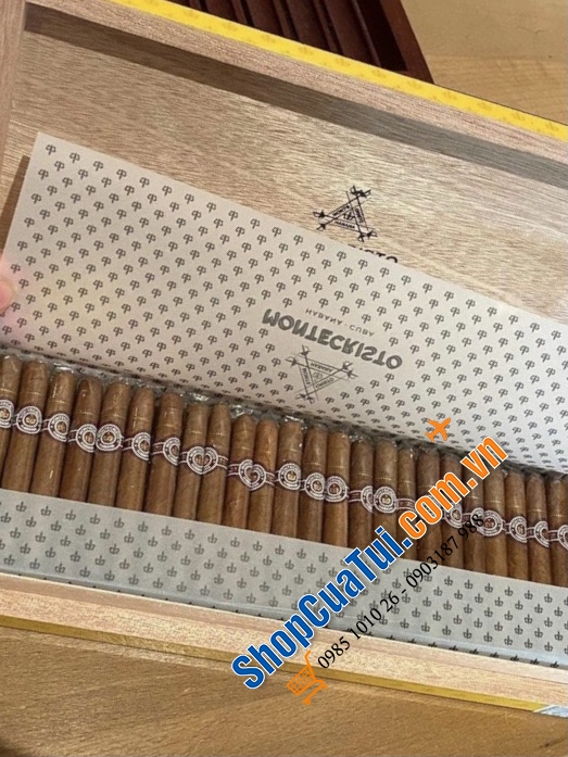 Xì gà cigar MONTECRISTO 50 SHORT HỘP SƠN MÀI - Phiên bản giới hạn 2022 - Mua biếu Tết sang xịn mịn