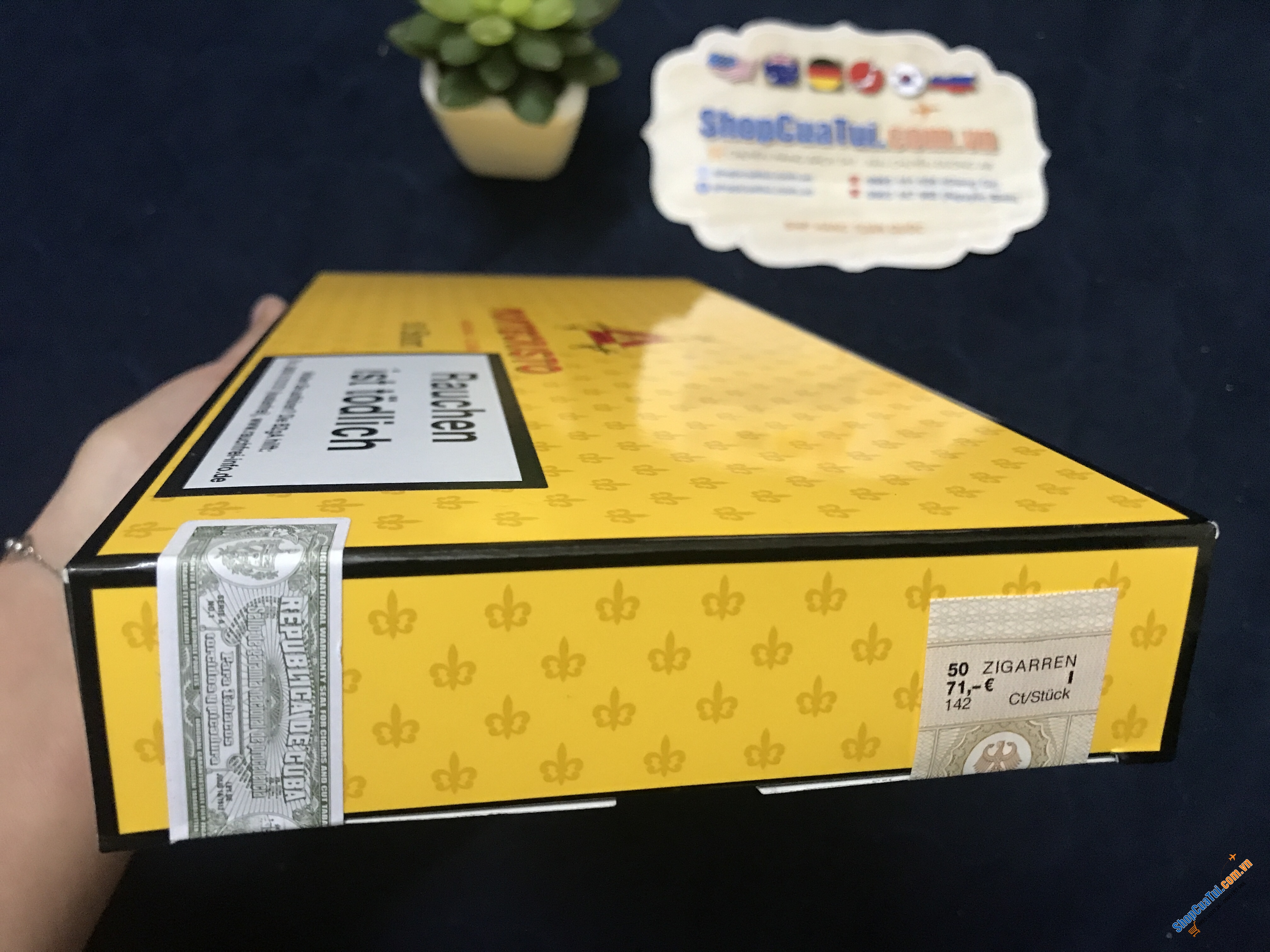 Xì gà cigar MONTECRISTO 50 SHORT HỘP SƠN MÀI - Phiên bản giới hạn 2022 - Mua biếu Tết sang xịn mịn